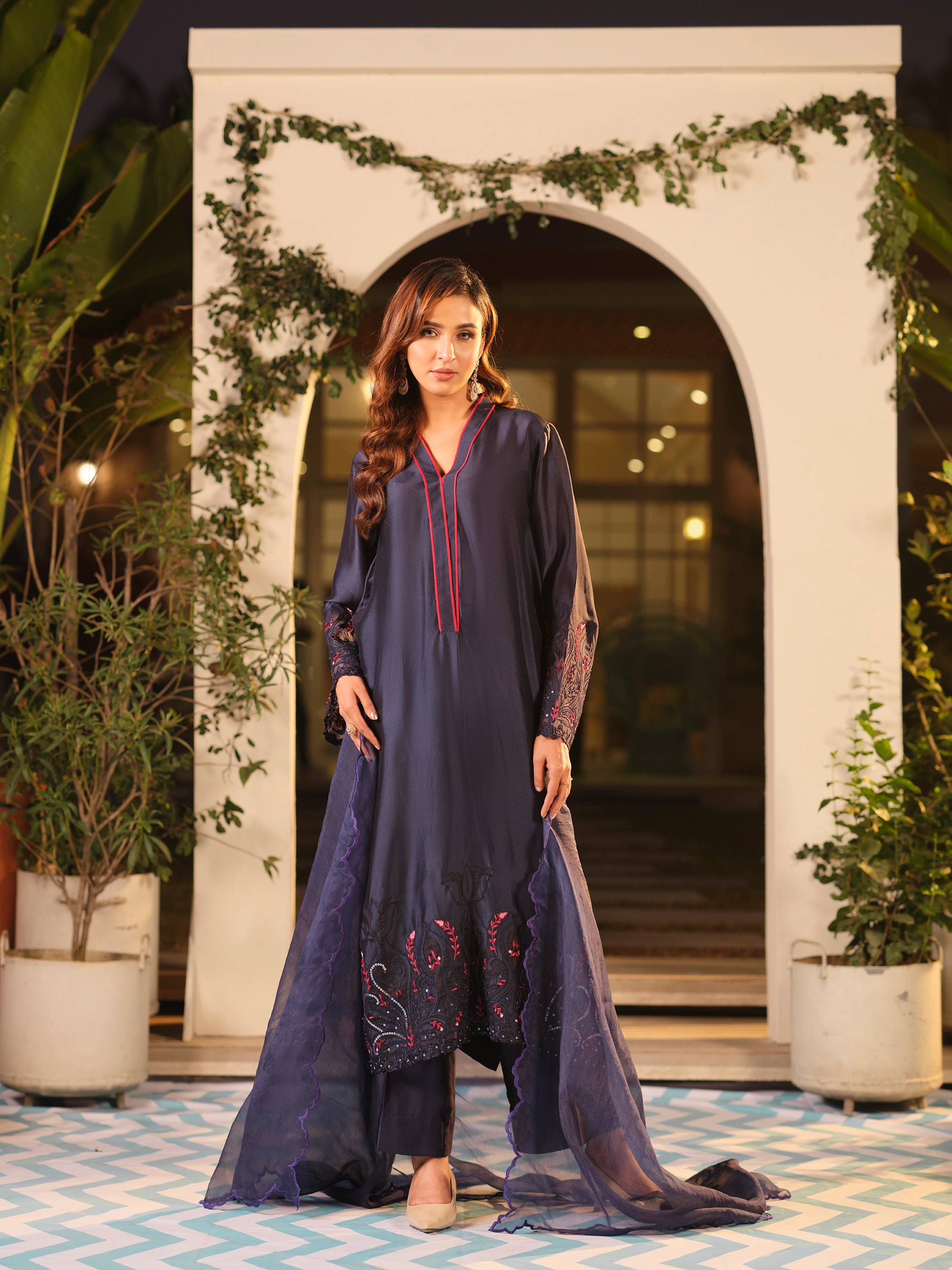 Navy Blue Kameez